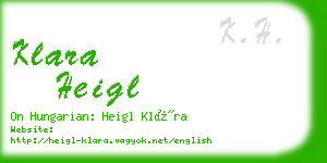 klara heigl business card